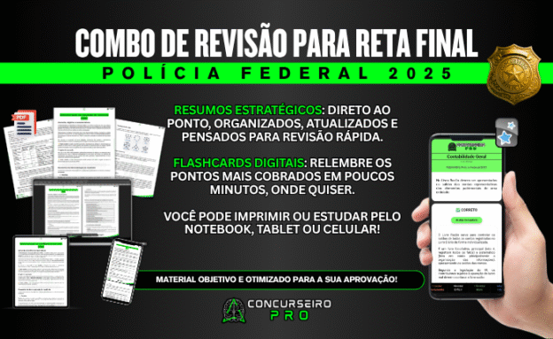 Combo: Flashcards + Resumos Polícia Federal