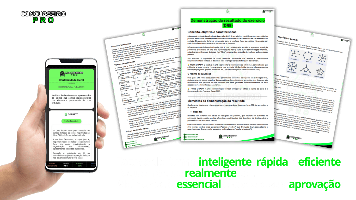 Sem tempo a perder! A prova está chegando e você não tem tempo a perder! Estude de forma inteligente, rápida e eficiente. Foque no que realmente cai. Memorize o essencial e acelere sua aprovação!